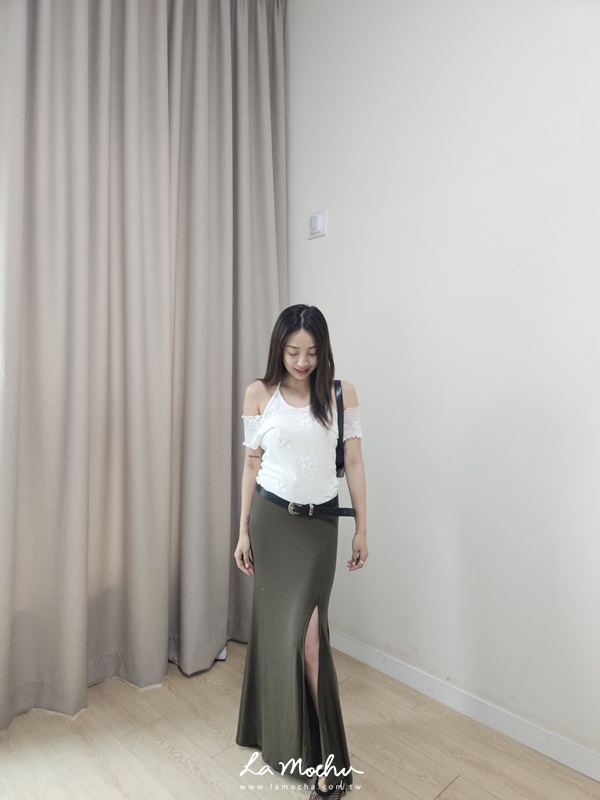 莫代爾側開衩魚尾裙